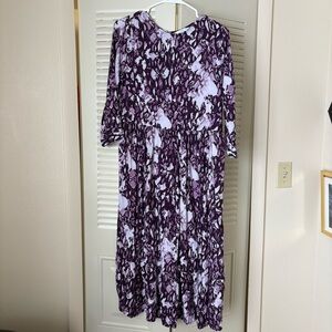 Time and Tru Purple Patterned Maxi Dress